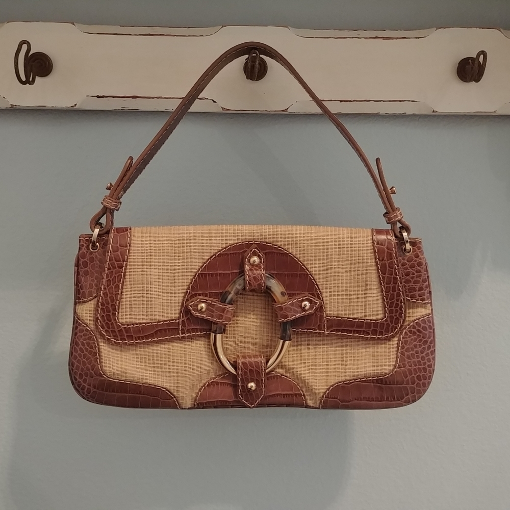 Authentic Valentino Garavani Raffia Bag w Crocodile Trim